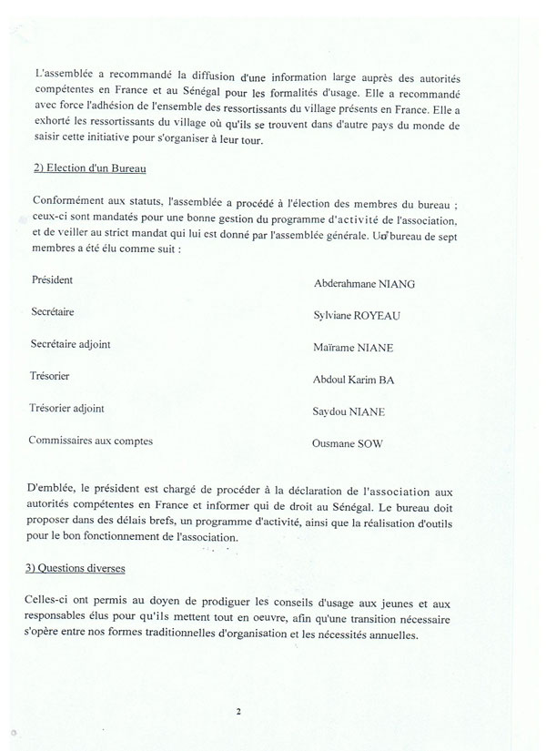 Assemblée Générale Constitutive